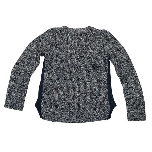 Margaret O'Leary Marled Knit Sweater Contrast Panels Navy Blue White - Size XS - Picture 6 of 7